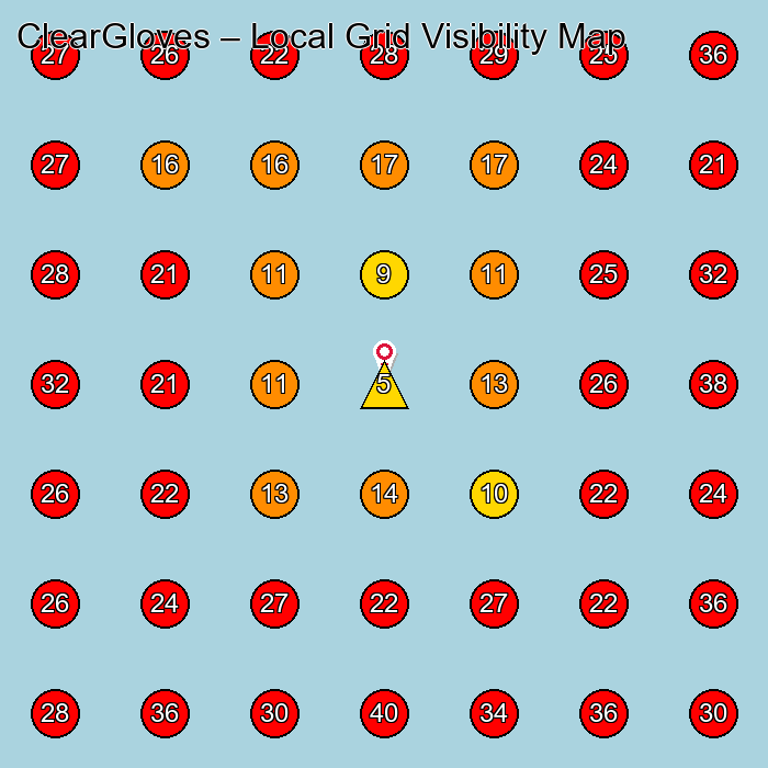 ClearGloves GeoGrid visibility map for Commercial Cleaning Service in None